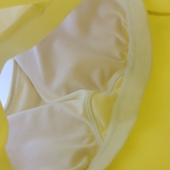 Yellow white athletic top with built in sport bra - Picture 5 of 8